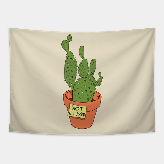 Not a Hugger Opuntia Cactus Tapestry by castrocastro