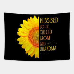 Blessed To Be Called Mom And Grandma Sunflower Mothers Day Tapestry