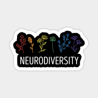 Neurodiversity Autism Awareness ADHD Flower Autistic Magnet