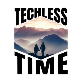 Techless Time Mountain Range Sunrise Couple Tee T-Shirt