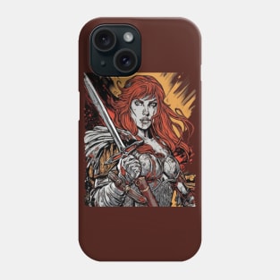 Red Sonja Warrior Comic Art Phone Case