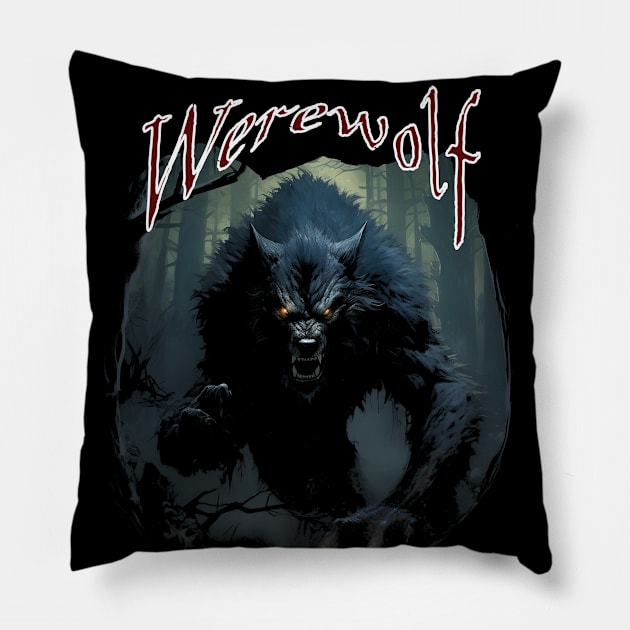 Werewolf Pillow by MckinleyArt