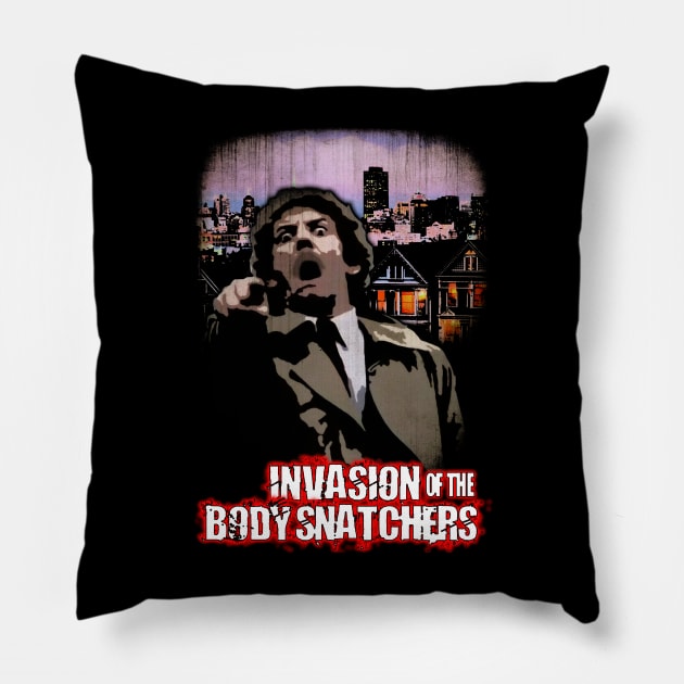 Invasion of the Body Snatchers 1978 Fan Art Design Pillow by HellwoodOutfitters