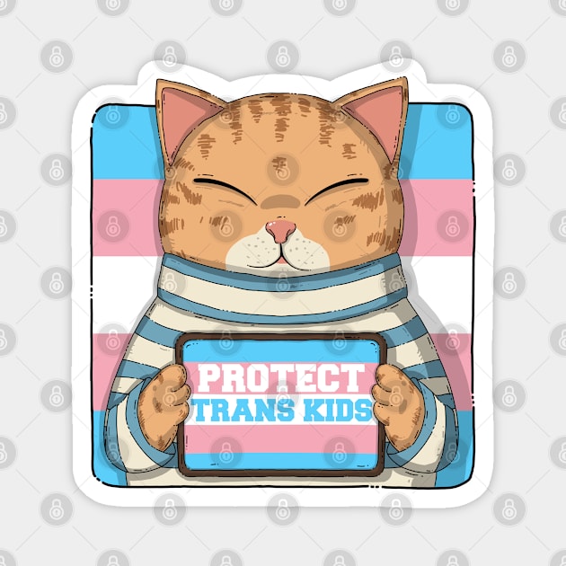 Protect Trans Kids Magnet by Japanese Neko