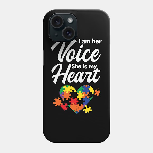 I Am her Voice She IS My Heart Autism Phone Case by busines_night