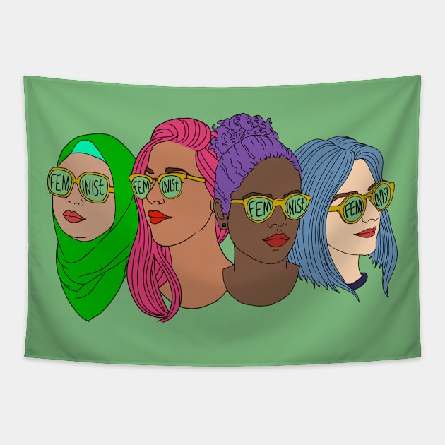 Feminist Feminism T-shirt Tapestry by The Brooklyn Vibe