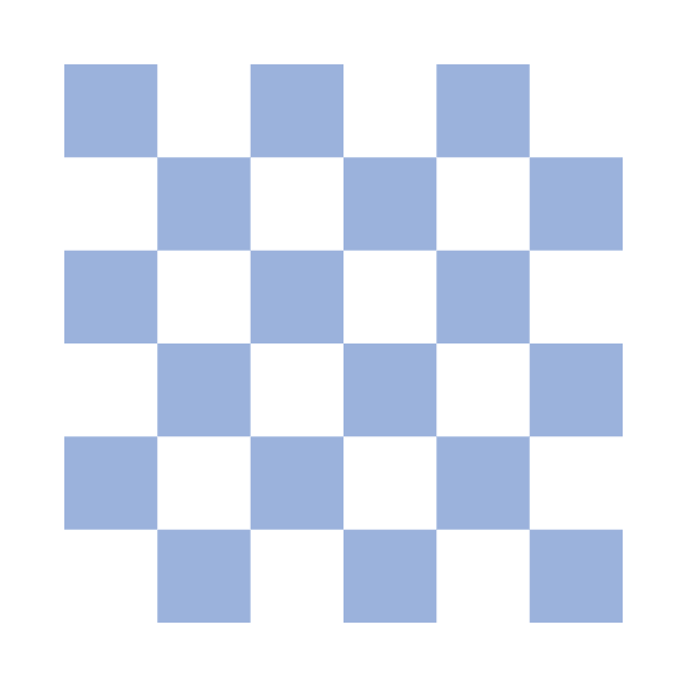 Sky blue and white checkerboard print by bettyretro