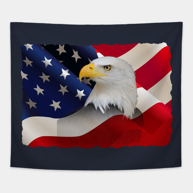 Usa Flag With Bald Eagle