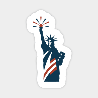 Statue of Liberty patriotic USA flag design Magnet