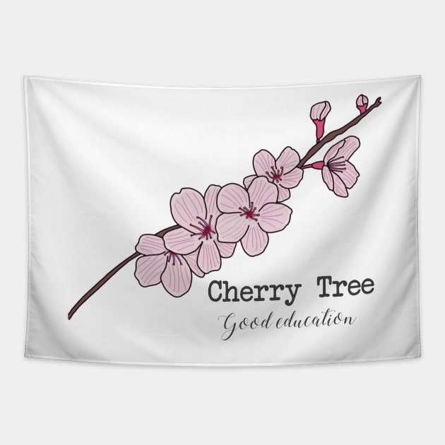 Cherry tree (good education) Tapestry by Becky-Marie