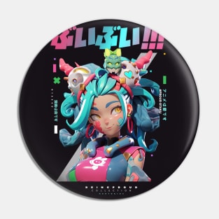 Proud & Real  - Be Proud Selection | Colorful 3D Anime Girl Kawaii Aesthetic Design | PROUD OTAKU Pin