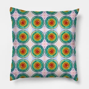 OM - Chakra Mandala - Rainbow - Charm Pattern Pillow