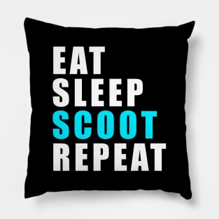 eat sleep scoot repeat Pillow