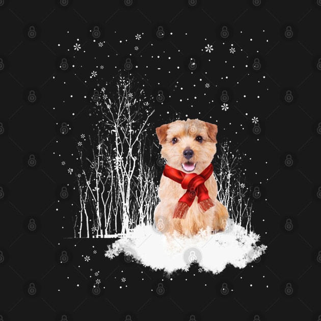 NORFOLK TERRIER Dog Christmas Happy Holidays Season by BoongMie