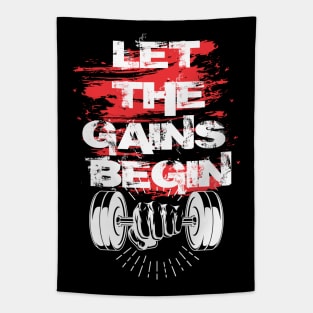 Let the gains begin - Crazy gains - Nothing beats the feeling of power that weightlifting, powerlifting and strength training it gives us! A beautiful vintage design representing body positivity! Tapestry