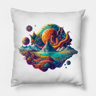 Mountain in a Alien world Pillow