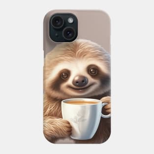 Cute Sloth with Coffee Drink Phone Case