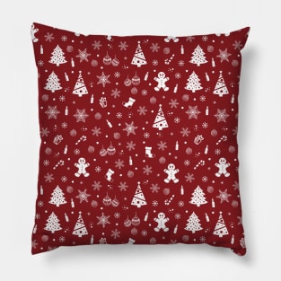 Cheerful Red Christmas Pattern Pillow