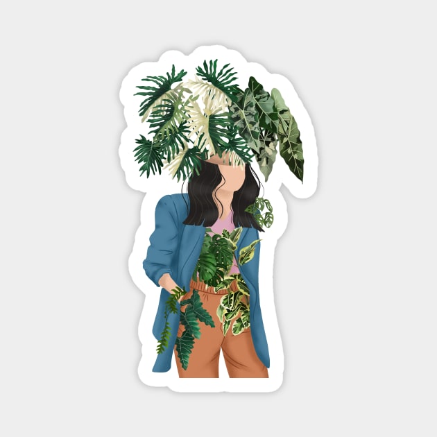 Modern Plant Lady 12 Magnet by Gush Art Studio 1