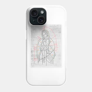 Digital illustration of Our Lady of Guadalupe Phone Case