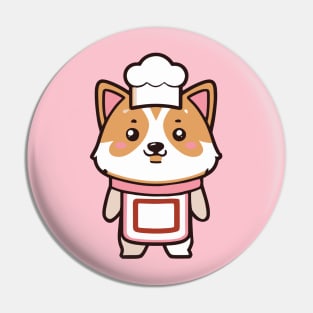 cute corgi kawaii funny chef Pin