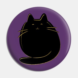 Cute black and gold cat Pin