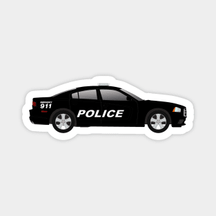 Black Police Car (Charger) Magnet