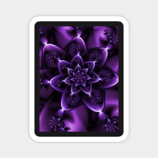 Purple Fractal Rose Magnet