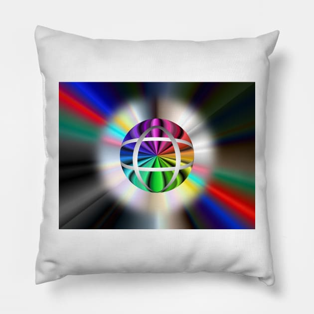 Rainbow Fire Ball Pillow by barrowda