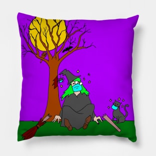 Halloween Low Flying Witch Pillow