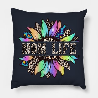 Mom life leopard flower Pillow