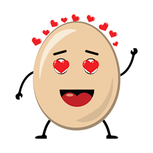 Lovely Egg - Funny Character Illustration T-Shirt