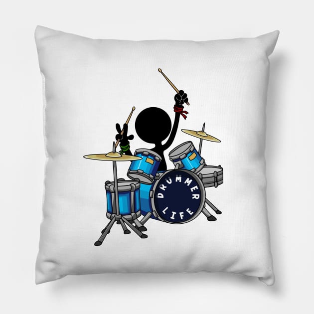 Drummer Life Pillow by Azul