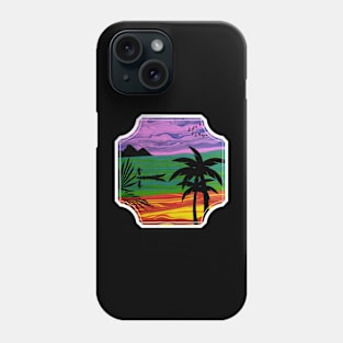 Tropical Landscape Fluid Art Design Phone Case