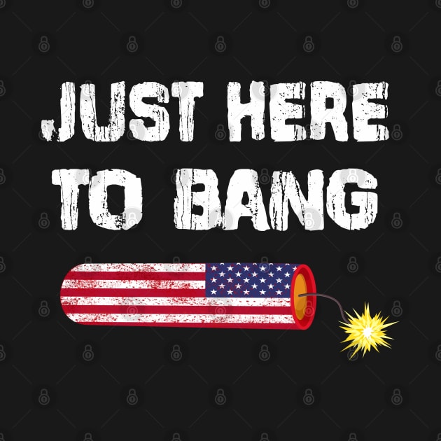 Funny Fourth of July 4th of July I'm Just Here To Bang T-Shirt by Pannolinno