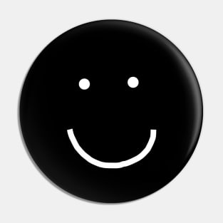 Minimal White Line Smiley Face Pin