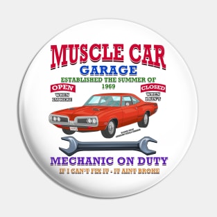 Muscle Car Garage Hot Rod Racing Novelty Gift Pin