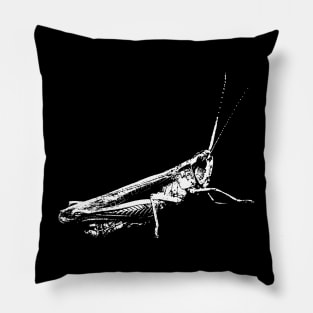 Grasshopper white Pillow