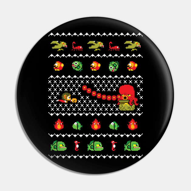 Ugly Christmas Sweater Alex Kidd Pin by RetroReview