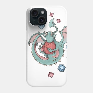 Dice goblin with dice (but dragon, adorable teal) Phone Case