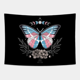 Transgender Butterfly LGBT Pride Flag Tapestry