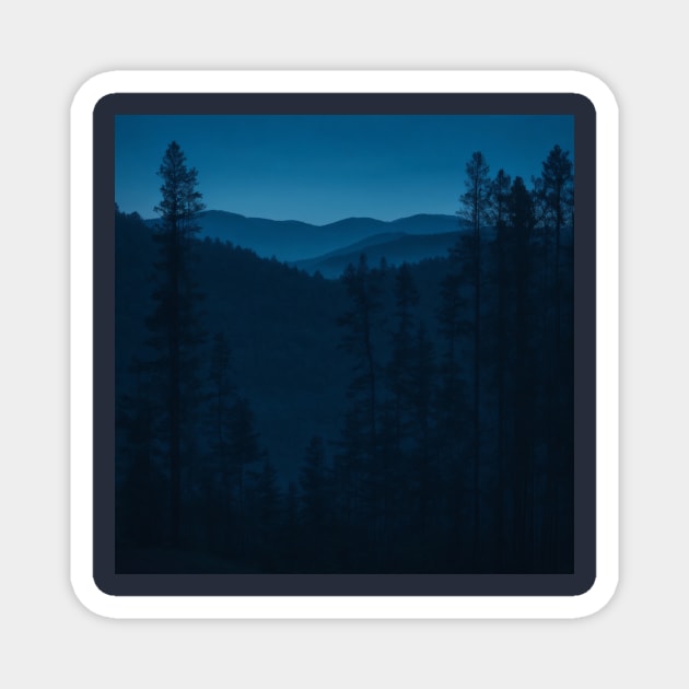 Blue Dusk Forest View #8 Magnet by Vision Outlet