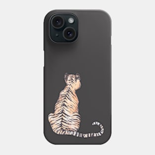 Tiger from behind ink and watercolor Phone Case