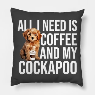 Cockapoo And Coffee Pillow