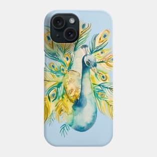 Stunning Watercolor Peacock Phone Case