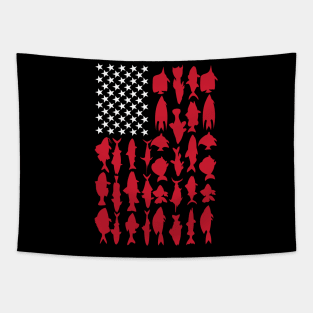 American Fish Flag Fishing Tapestry