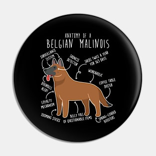 Red Mahogany Belgian Malinois Dog Anatomy Pin