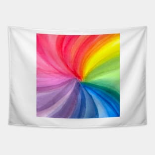 Hypnotic Rainbow (abstract watercolor) Tapestry