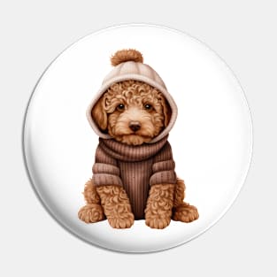 Winter Lagotto Romagnolo Dog Pin