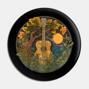 Acoustic Guitar Tree Guitarist Landscape Nature Music Lover Pin